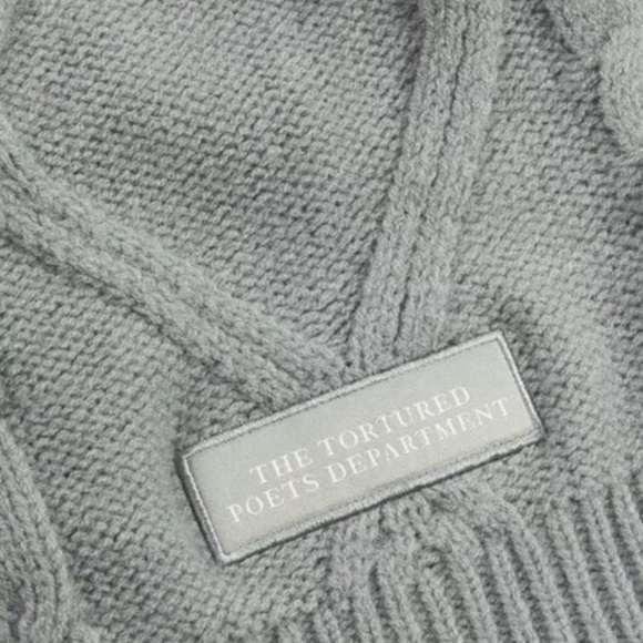 NEW Taylor Swift Tortured Poets Department Gray Cardigan OFFICIAL XS/S - Picture 7 of 8